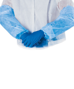 MANICOTTI IN PVC CON ELASTICO 100PEZZI DI COLORE BLU