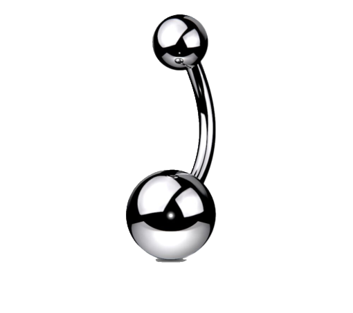 BANANA DA OMBELLICO IN TITANIO 10mm/12MM - 16MM - 14G SFERA SUPERIORE 4MM SFERA inferiore 6MM