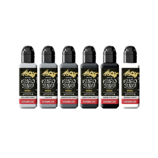 KURO SUMI IMPERIAL TATTOO INK - MARBLE STONE SET 6 X 44ML