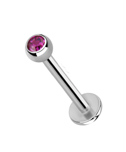 LABRET IN TITANIO 1,2mm/8mm - 16G - SFERE CON GIOIELLO 3MM