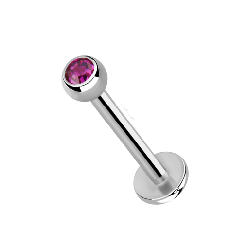 LABRET IN TITANIO 1,2mm/8mm - 16G - SFERE CON GIOIELLO 3MM