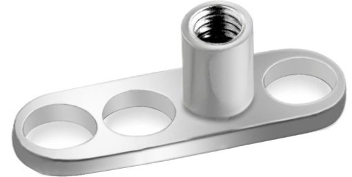 PIASTRA PER DERMAL IN TITANIO 1,2MM X 2,5MM (H)