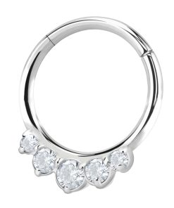 SEPTUM IN ACCIAIO CHIRURGICO CON ZIRCONI INCASTONATI 10MM - 1,2MM - 16G
