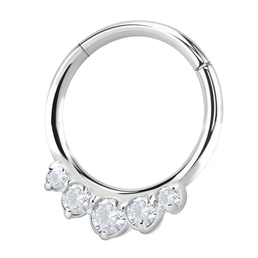 SEPTUM IN ACCIAIO CHIRURGICO CON ZIRCONI INCASTONATI 10MM - 1,2MM - 16G