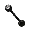 BARRETTA DA LINGUA IN ACCIAIO CHIRURGICO PLACCATO 1,6MM - 14G - SFERE 6MM