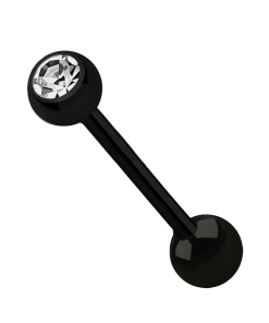 BARRETTA DA LINGUA IN ACCIAIO CHIRURGICO PLACCATO 1,6MM - 14G - SFERE 6MM