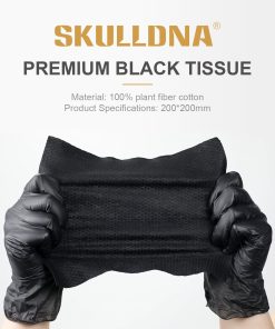 Alternative view of SALVIETTE ASCIUGAMANO SKULLDNA NERE CF 50 PEZZI